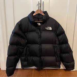 Mens black The NorthFace puffer coat